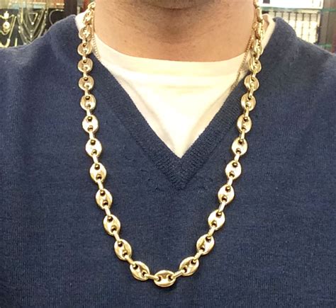 gucci chain gold|puffed Gucci link gold chain.